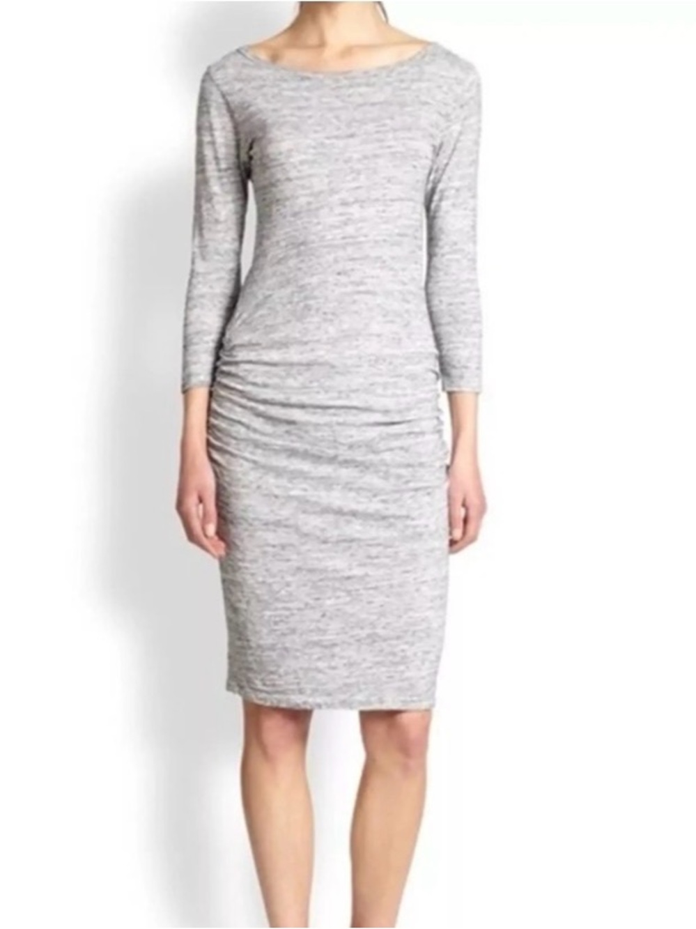 James Perse Heather Gray Midi Bodycon Dress